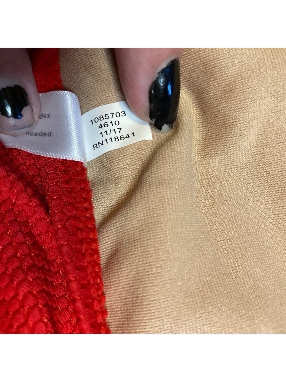 Cacique Red Textured String Bikini Bottom - Picture 8 of 8